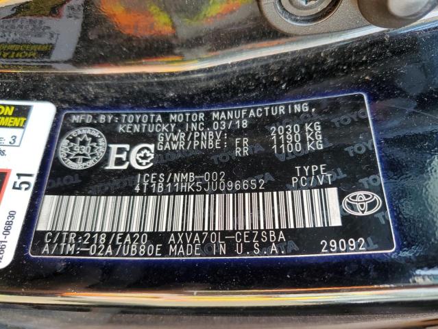 2018 TOYOTA CAMRY L - 4T1B11HK5JU096652