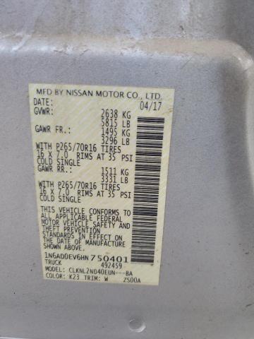 2017 NISSAN FRONTIER S - 1N6AD0EV6HN750401