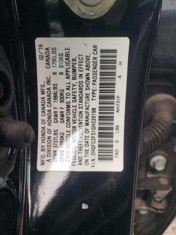 2016 HONDA CIVIC LX - 2HGFC2F51GH539198