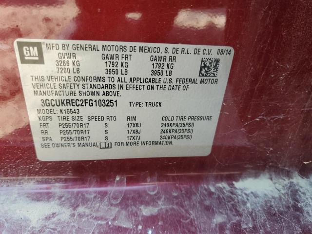 2015 CHEVROLET SILVERADO - 3GCUKREC2FG103251