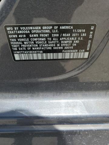 2017 VOLKSWAGEN PASSAT SEL - 1VWCT7A31HC037748