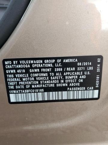 2015 VOLKSWAGEN PASSAT S - 1VWAT7A38FC018165