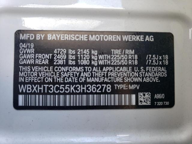 VIN WBXHT3C55K3H36278 2019 BMW X1, Xdrive28I no.13