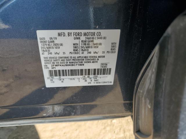 2019 FORD EDGE SEL - 2FMPK4J90KBC71909