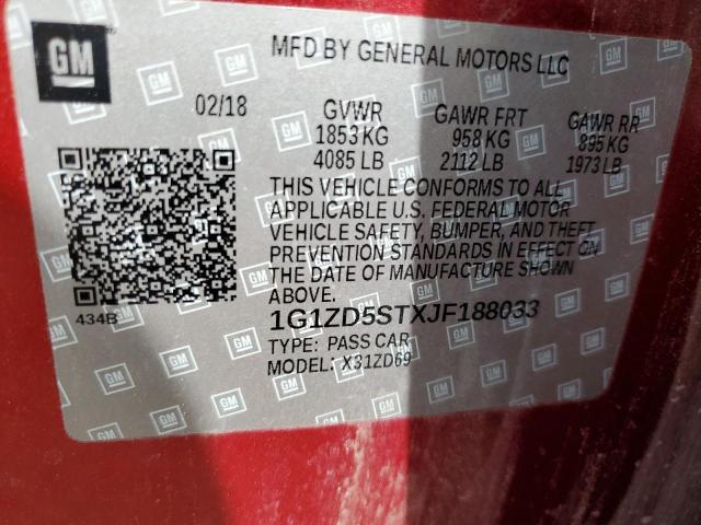 2018 CHEVROLET MALIBU LT - 1G1ZD5STXJF188033
