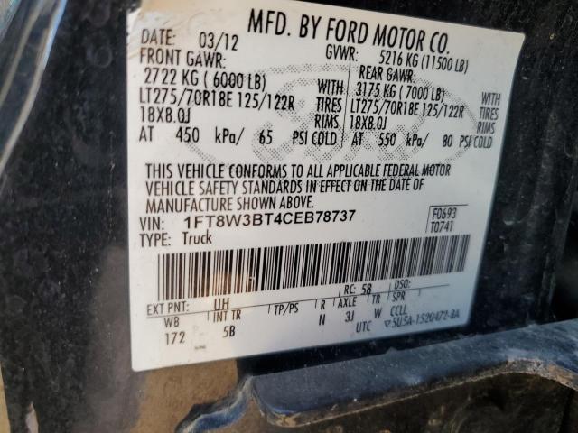 2012 FORD F350 SUPER 1FT8W3BT4CEB78737  67529914