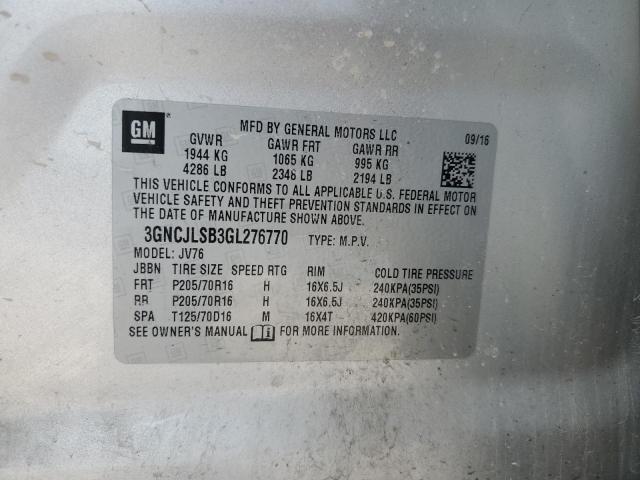 2016 CHEVROLET TRAX 1LT - 3GNCJLSB3GL276770
