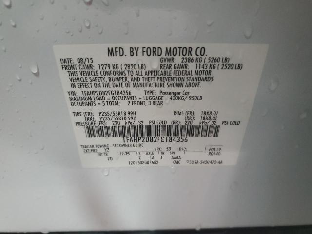 VIN 1FAHP2D82FG184356 2015 Ford Taurus, SE no.12