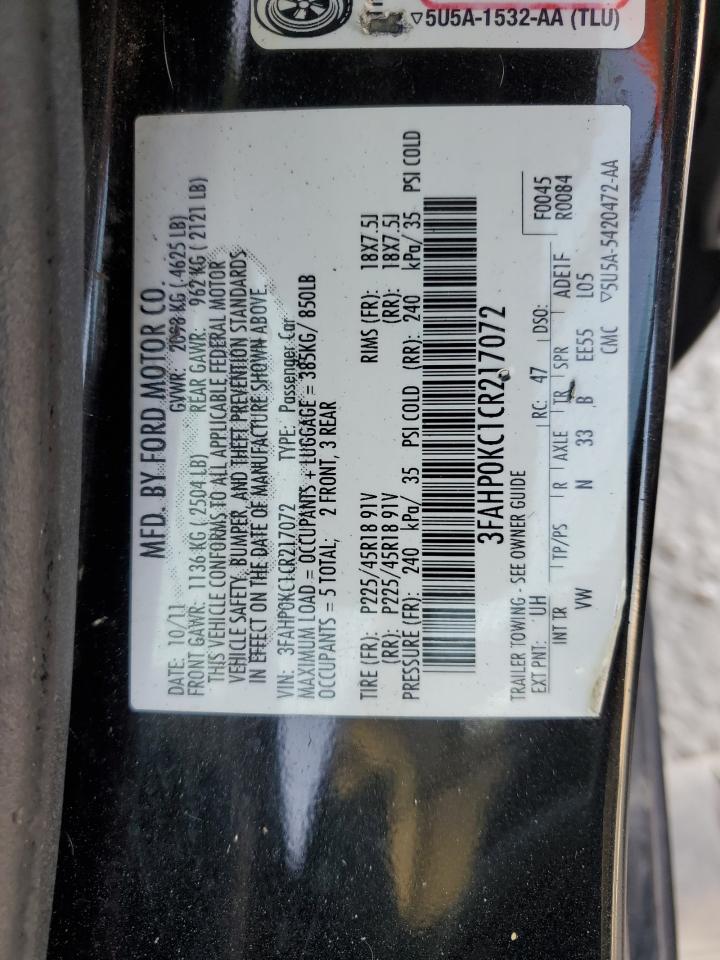 Lot #2786805511 2012 FORD FUSION SPO