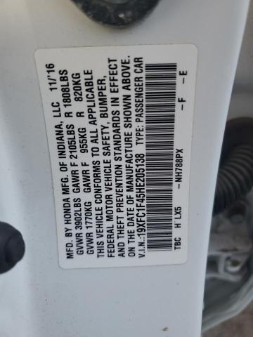 2017 HONDA CIVIC EX - 19XFC1F45HE205138