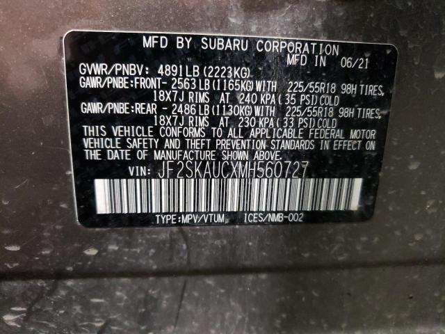2021 SUBARU FORESTER L - JF2SKAUCXMH560727