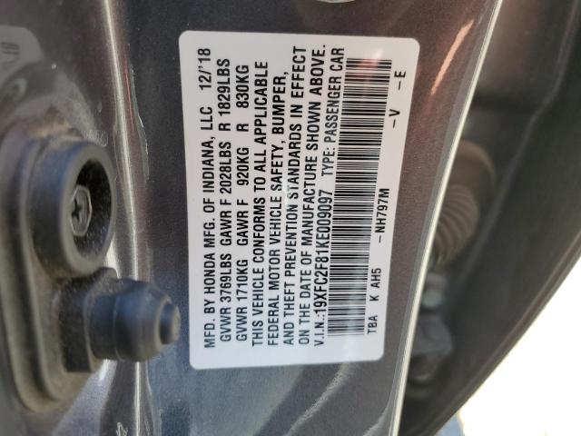 2019 HONDA CIVIC SPOR - 19XFC2F81KE009097