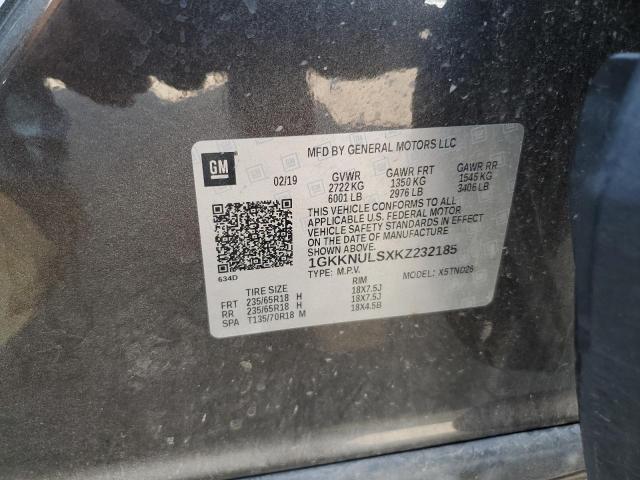 2019 GMC ACADIA SLT - 1GKKNULSXKZ232185