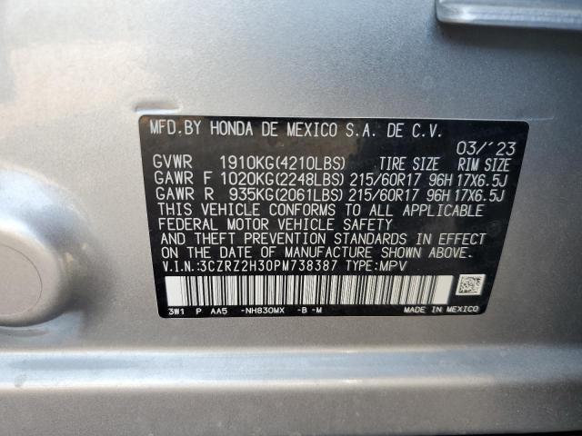 VIN 3CZRZ2H30PM738387 2023 Honda HR-V, LX no.14