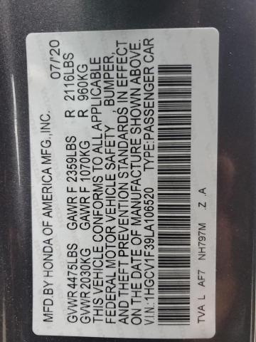 2020 HONDA ACCORD SPO - 1HGCV1F39LA106520