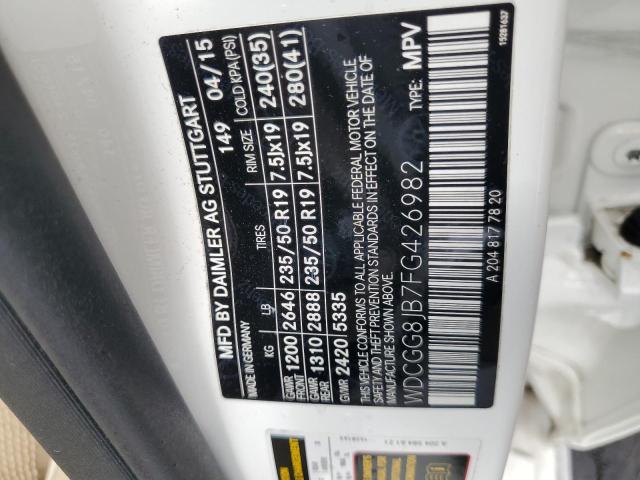 2015 MERCEDES-BENZ GLK 350 4M - WDCGG8JB7FG426982