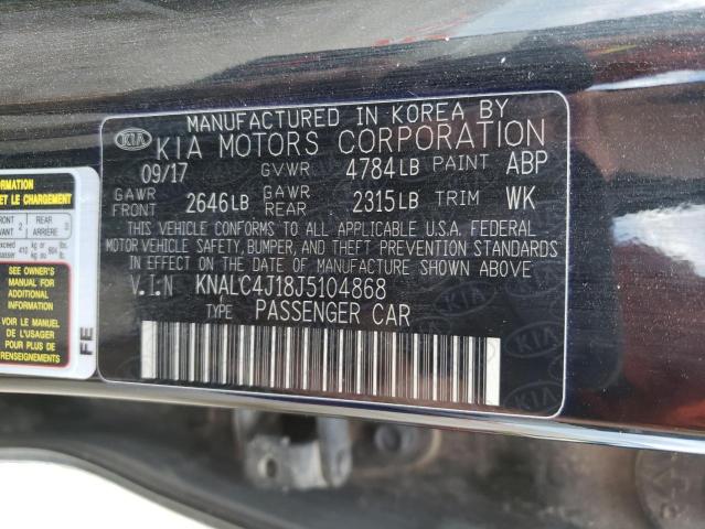 2018 KIA CADENZA LU KNALC4J18J5104868