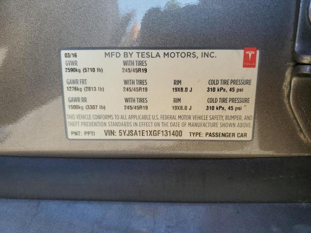 VIN 5YJSA1E1XGF131400 2016 Tesla MODEL S no.12