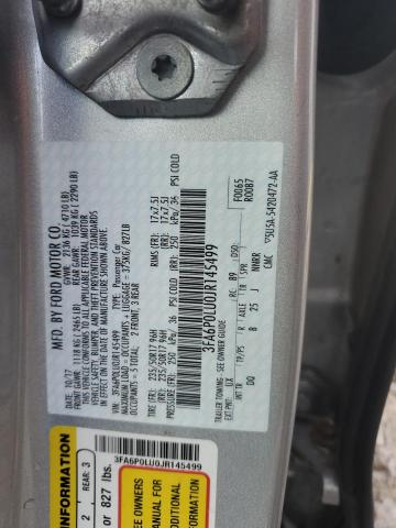 VIN 3FA6P0LU0JR145499 2018 Ford Fusion, Se Hybrid no.12