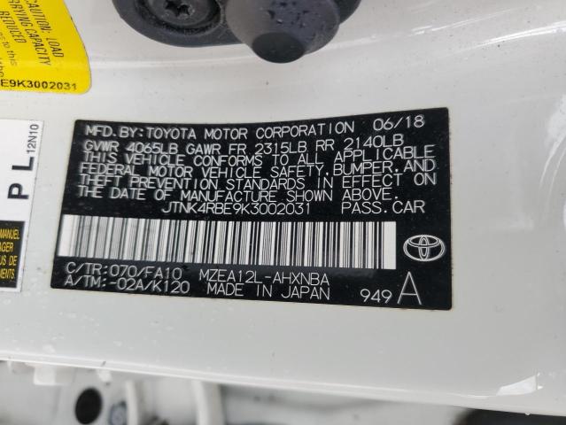 2019 TOYOTA COROLLA SE - JTNK4RBE9K3002031
