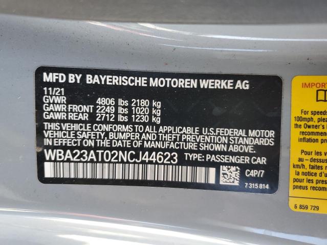 VIN WBA23AT02NCJ44623 2022 BMW 4 SERIES no.12