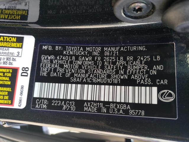 2021 LEXUS ES 300H UL - 58AFA1C16MU010181