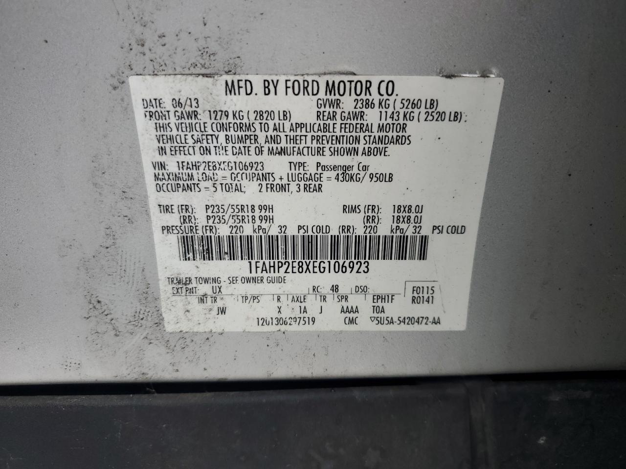 Lot #3024324081 2014 FORD TAURUS SEL