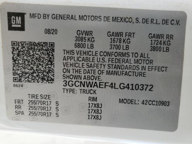 2020 CHEVROLET SILVERADO - 3GCNWAEF4LG410372