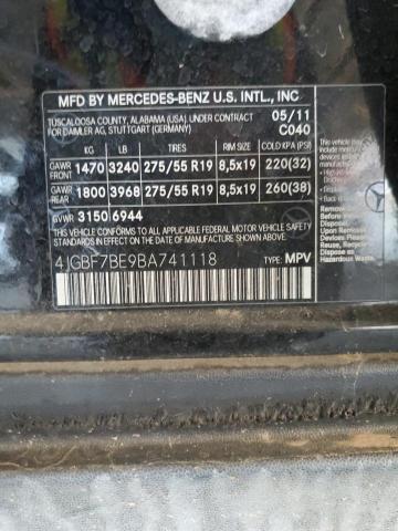 2011 MERCEDES-BENZ GL 450 4MA #3282356263