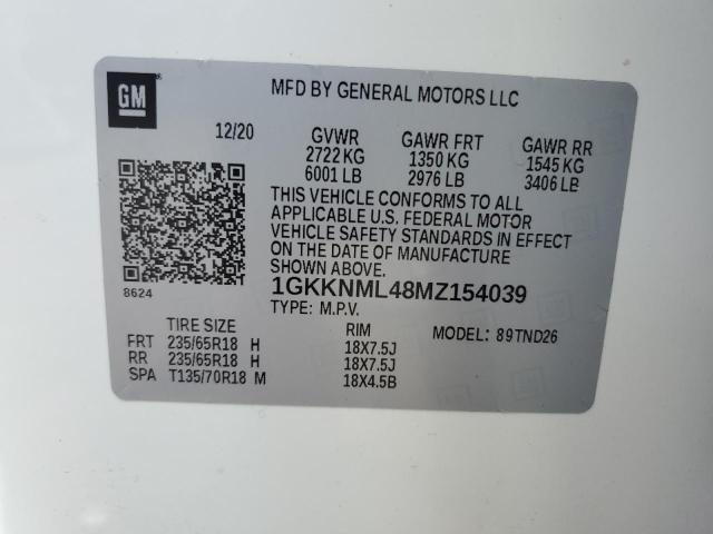 2021 GMC ACADIA SLT - 1GKKNML48MZ154039
