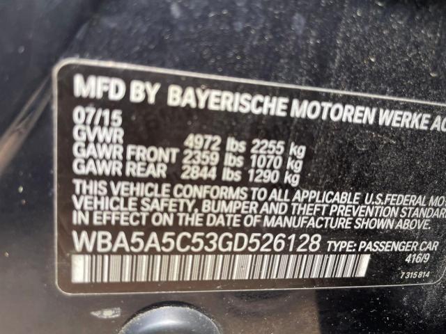 VIN WBA5A5C53GD526128 2016 BMW 5 Series, 528 I no.10