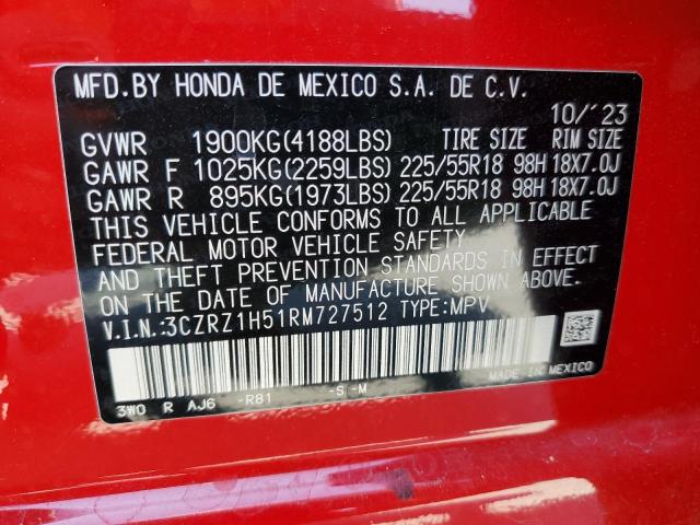 2024 HONDA HR-V SPORT 3CZRZ1H51RM727512  65482214