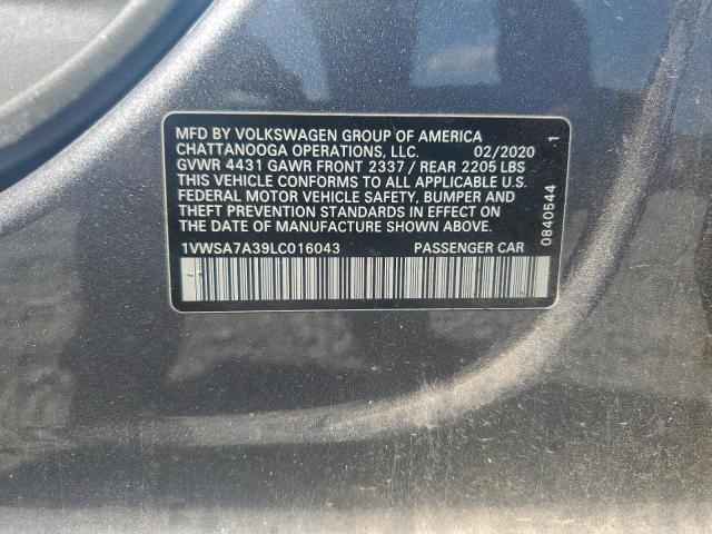 2020 VOLKSWAGEN PASSAT SE - 1VWSA7A39LC016043