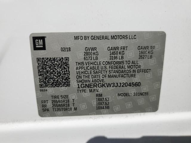 VIN 1GNERGKW3JJ204560 2018 Chevrolet Traverse, LT no.14