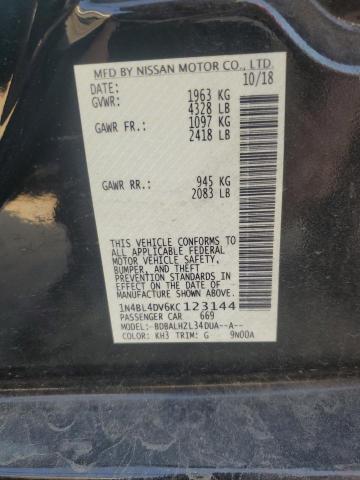 2019 NISSAN ALTIMA SV - 1N4BL4DV6KC123144