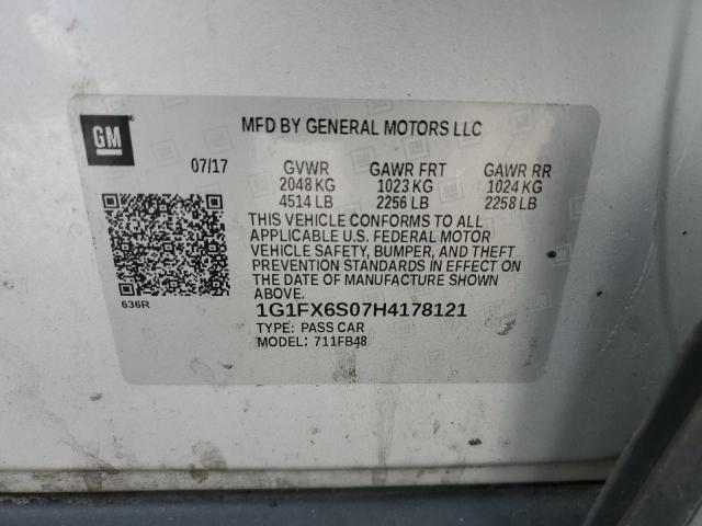 2017 CHEVROLET BOLT EV PR - 1G1FX6S07H4178121