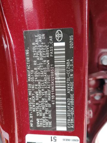 2019 TOYOTA CAMRY L - 4T1B11HK5KU268521