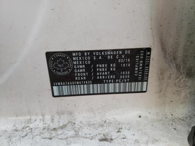 2015 VOLKSWAGEN GOLF TDI 3VWRA7AUXFM074835