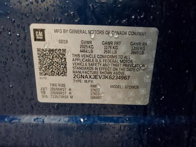 2019 CHEVROLET EQUINOX LT - 2GNAXJEV3K6234967