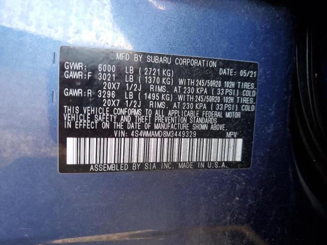 VIN 4S4WMAMD8M3449329 2021 Subaru Ascent, Limited no.13