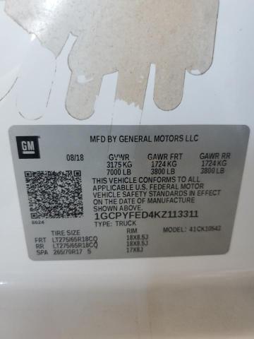 2019 CHEVROLET SILVERADO - 1GCPYFED4KZ113311