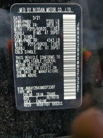 2021 NISSAN ARMADA SL - JN8AY2BAXM9373387