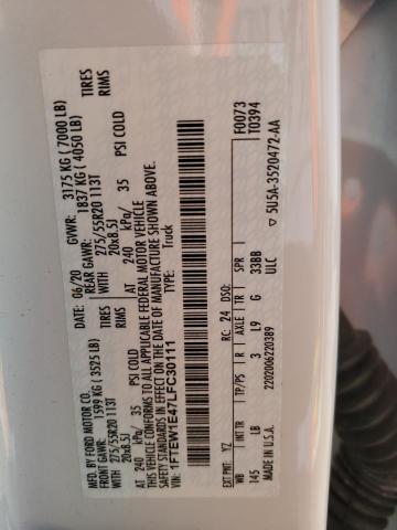 2020 FORD F150 SUPER - 1FTEW1E47LFC30111
