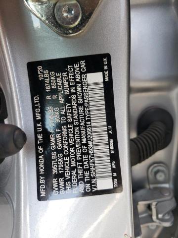 2021 HONDA CIVIC SPOR - SHHFK7H93MU206614