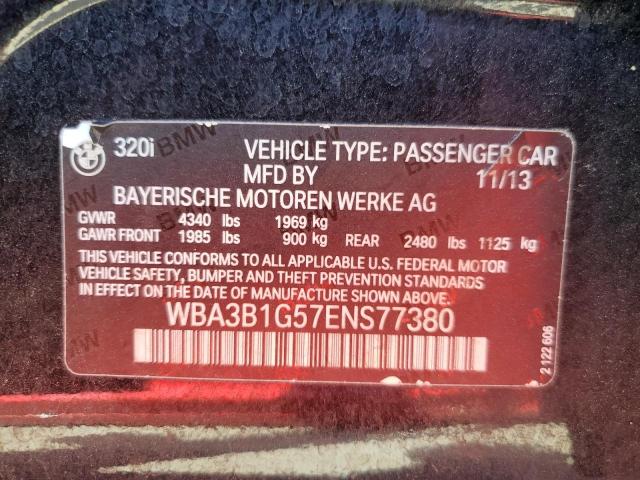 VIN WBA3B1G57ENS77380 2014 BMW 3 Series, 320 I no.12