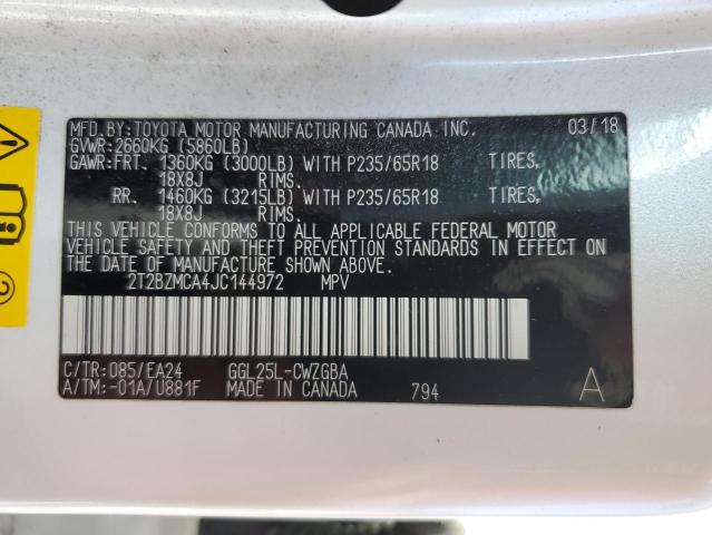 2018 LEXUS RX 350 BAS - 2T2BZMCA4JC144972