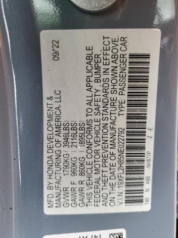 2022 HONDA CIVIC SPOR - 19XFL2H85NE022792