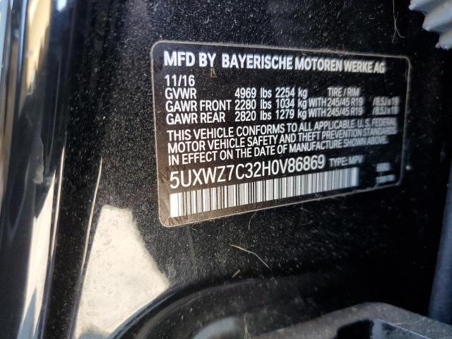 2017 BMW X3 SDRIVE2 5UXWZ7C32H0V86869