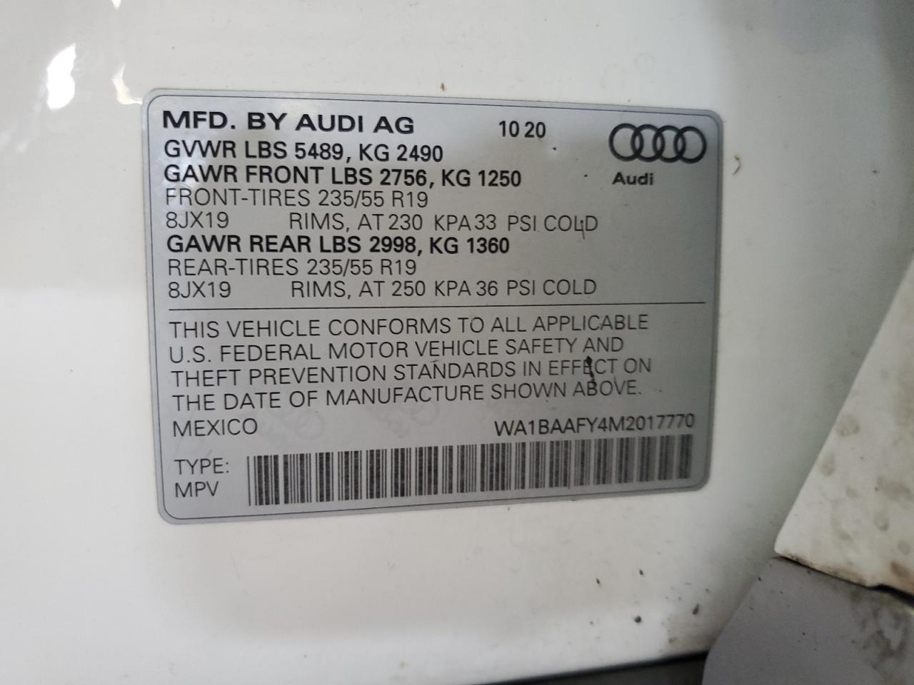 Lot #2993840653 2021 AUDI Q5 PREMIUM