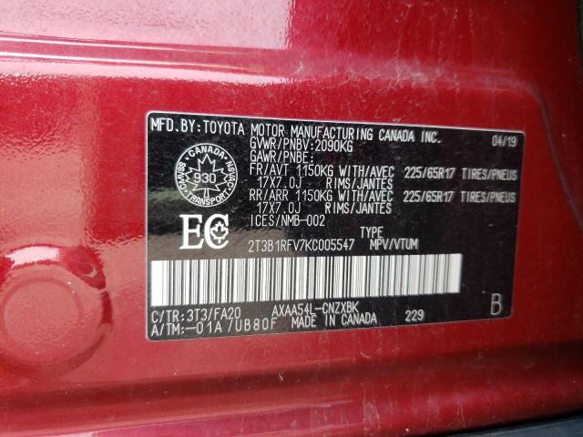 2019 TOYOTA RAV4 LE - 2T3B1RFV7KC005547